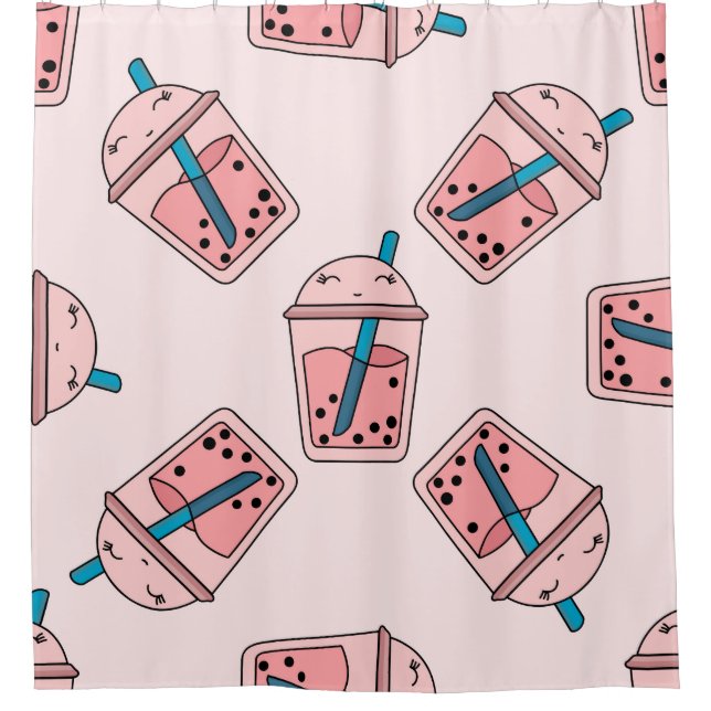 Seamless bright pattern bubble tea fruit summer dr (Front)