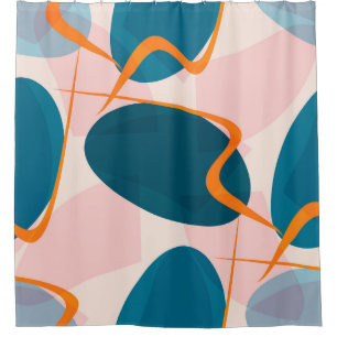 Seamless bright pattern of abstract shapes and twi