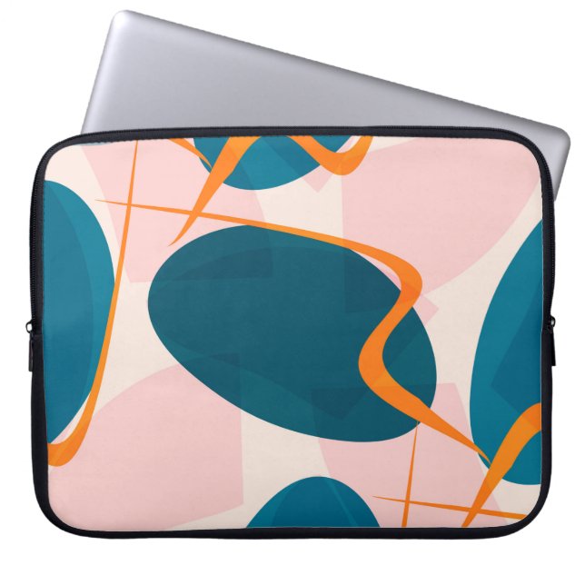 Seamless bright pattern of abstract shapes and twi laptop sleeve (Front)