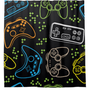 Seamless bright pattern with joysticks. gaming coo