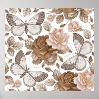 Seamless Butterflies moths insect fly. Flowers pat