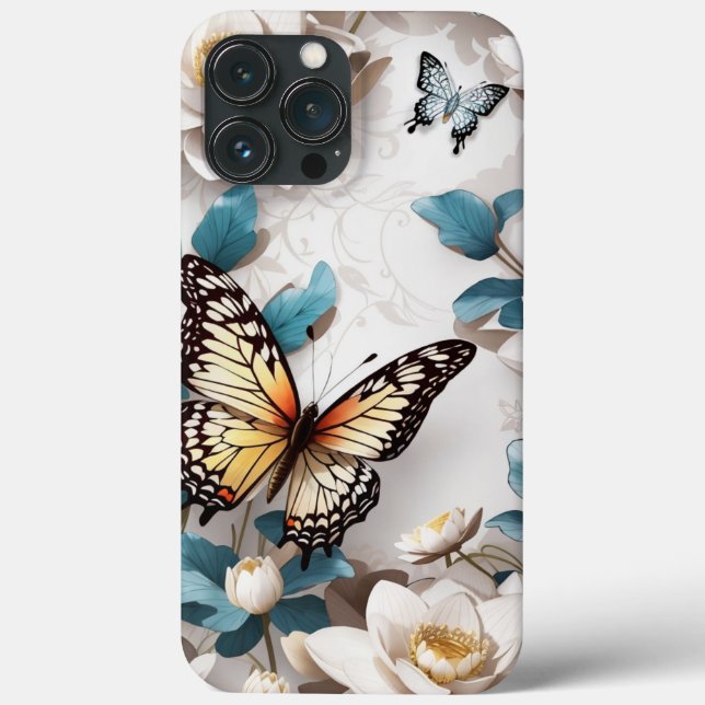 Seamless Butterfly Flower Pattern Case-Mate iPhone Case (Back)