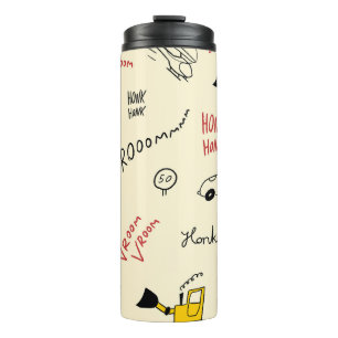 Seamless Car Drawings: Kids Bedsheet Thermal Tumbler