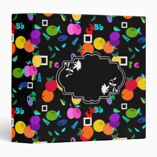 Seamless cartoon abstract kids fun cute fruits alp binder