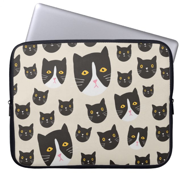 Seamless cat pattern/ laptop sleeve (Front)