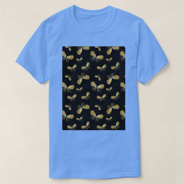Seamless Celestial Pattern Celestial Moth Pattern  T-Shirt (Design Front)