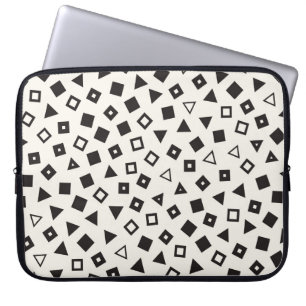 Seamless chaotic patterns. Randomly scattered geom Laptop Sleeve