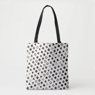Seamless chaotic patterns. Randomly scattered geom Tote Bag