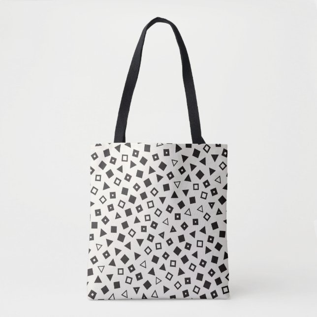 Seamless chaotic patterns. Randomly scattered geom Tote Bag (Front)