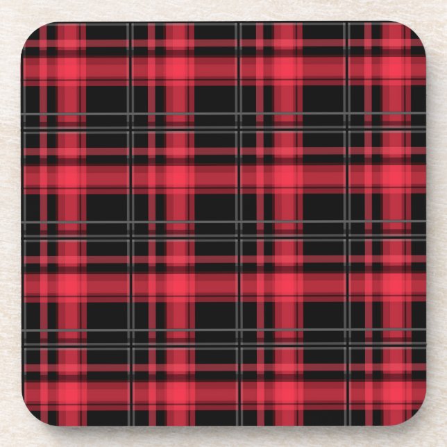 Seamless checkered plaid tartan lined striped patt coaster (Front)