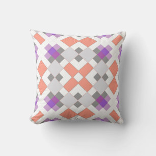 Seamless chequered abstract squares geometrical pr throw pillow