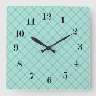 Seamless chequered pattern print square wall clock
