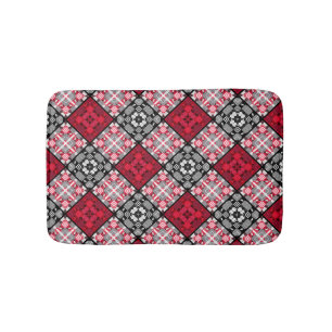 Seamless chequered plaid abstract squares geometri bath mat