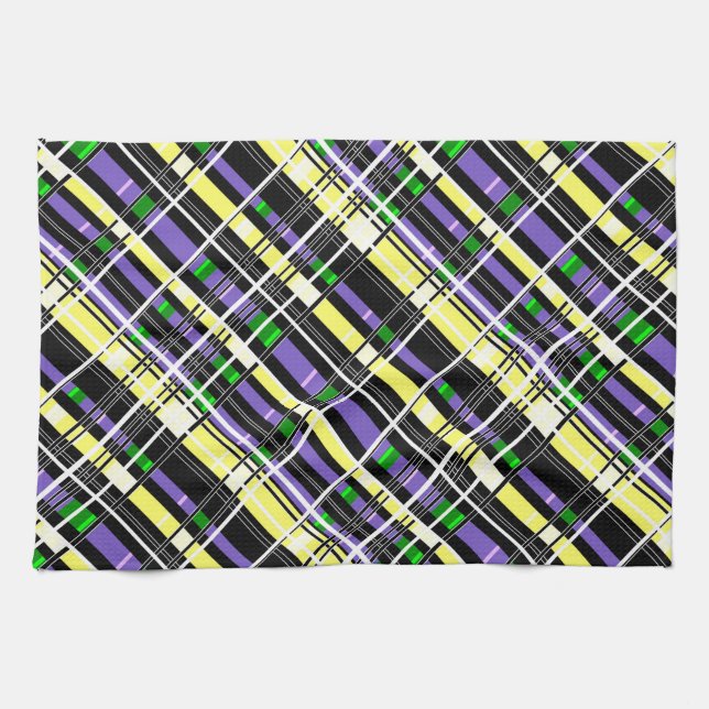 Seamless chequered plaid abstract squares geometri kitchen towel (Horizontal)