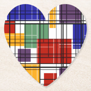 Seamless chequered plaid geometrical squares lined paper coaster