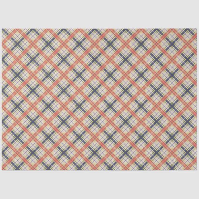 Seamless chequered plaid lined abstract pattern be tissue paper (Front)
