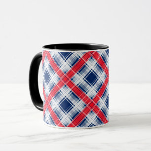 Seamless chequered plaid lined abstract pattern bl mug