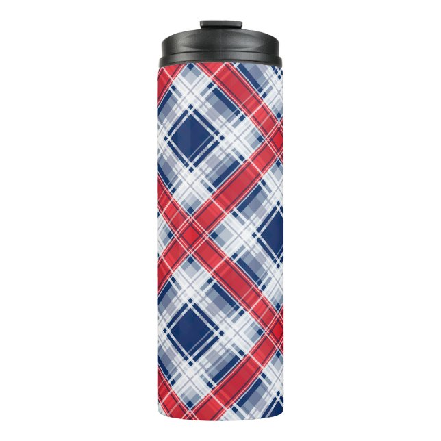 Seamless chequered plaid lined abstract pattern bl thermal tumbler (Front)