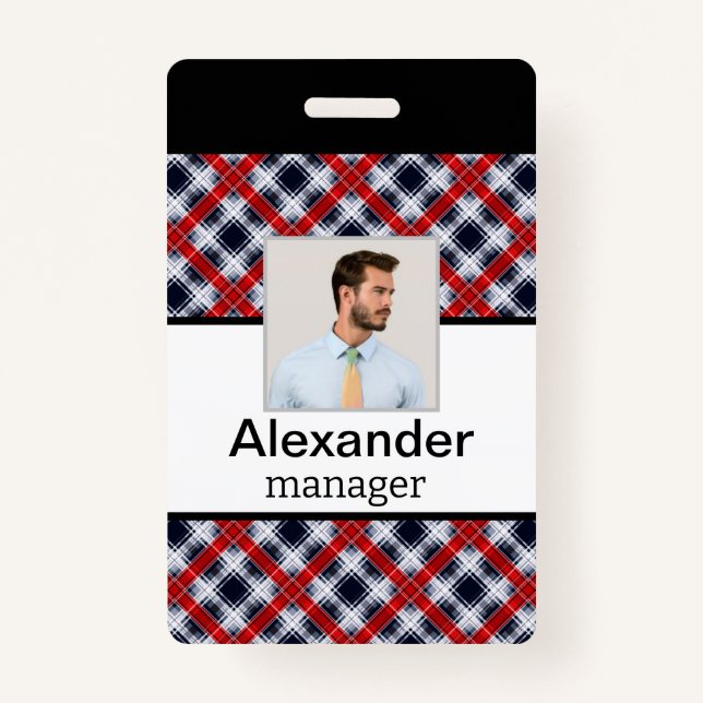 Seamless chequered plaid lined abstract pattern re badge (Front)