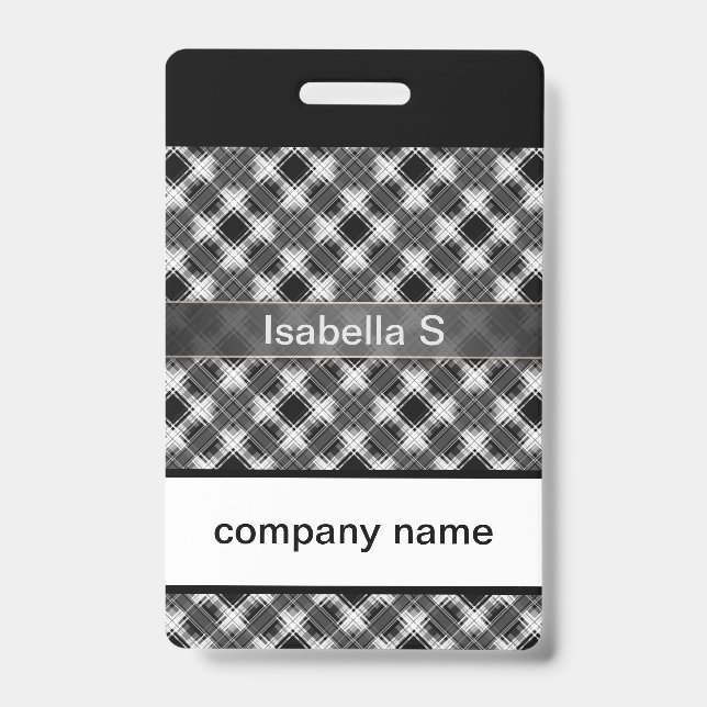 Seamless chequered plaid lined abstract pattern re badge (Front)