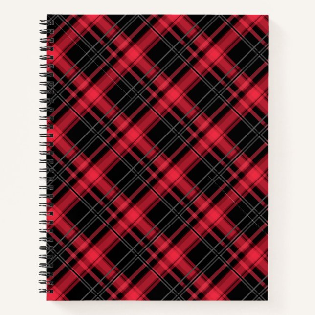 Seamless chequered plaid tartan lined striped patt notebook (Front)