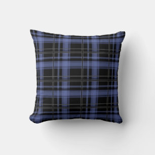 Seamless chequered plaid tartan lined striped patt throw pillow