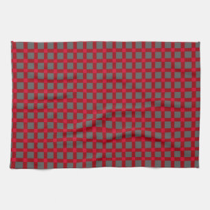 Seamless chequered plaid tartan scottish red grey kitchen towel