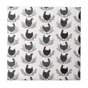 Seamless chicken pattern tile