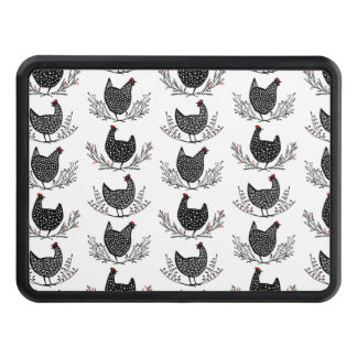 Seamless chicken pattern trailer hitch cover