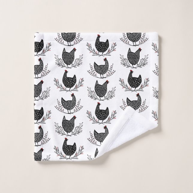 Seamless chicken pattern wash cloth (Wash Cloth)