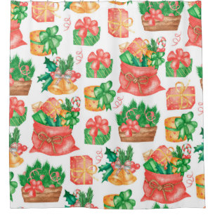 Seamless Christmas and New Year pattern with a gif