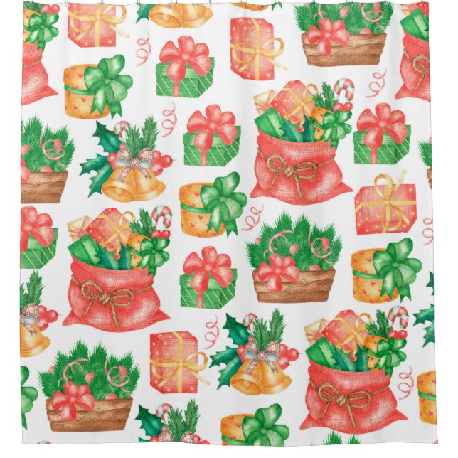 Seamless Christmas and New Year pattern with a gif (Front)