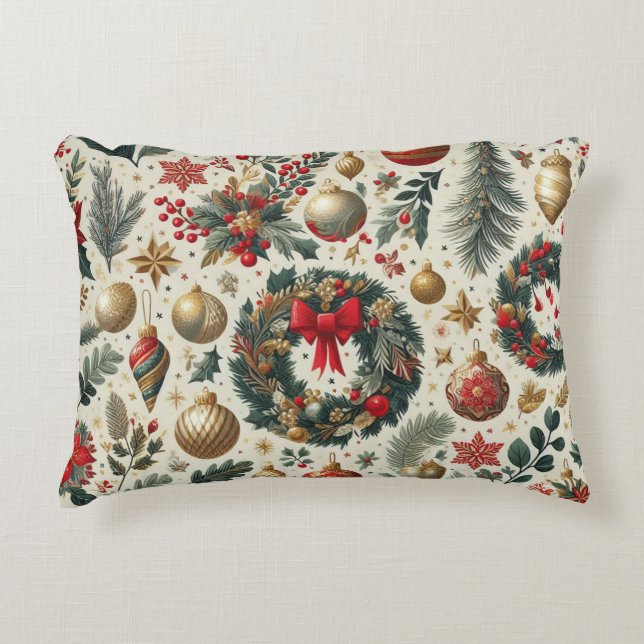 Seamless Christmas Decoration  Accent Pillow (Front)