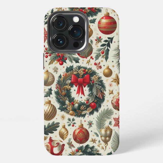 Seamless Christmas Decoration  iPhone Case (Back)