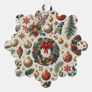 Seamless Christmas Decoration  Ornament Card