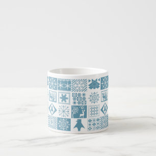 Seamless Christmas elements geometrical snowflake Espresso Cup
