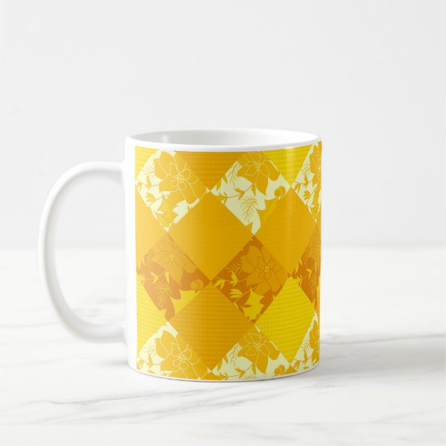 Seamless Christmas patchwork patches pattern geome Coffee Mug (Left)