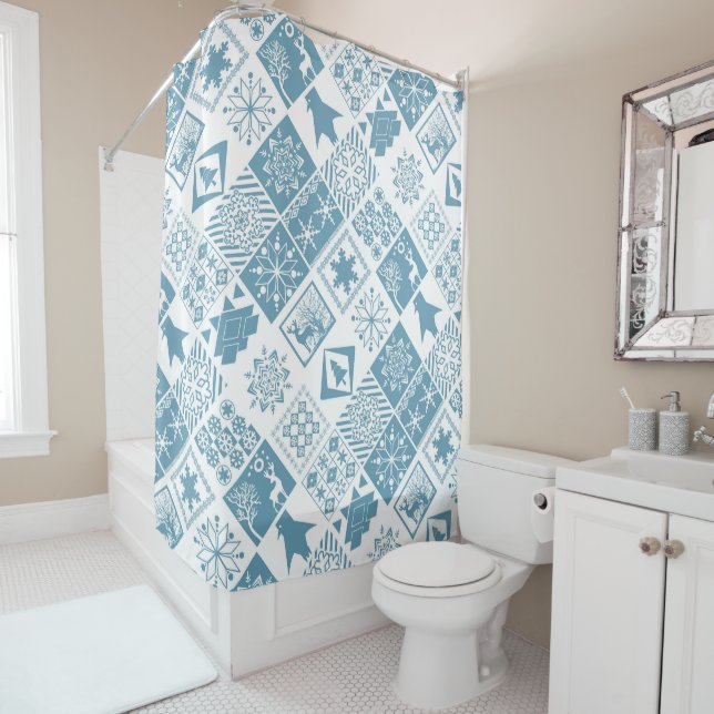 Seamless Christmas patchwork snowflake snow deer t (In Situ)