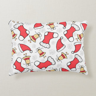 Seamless Christmas pattern, festive design. Accent Pillow