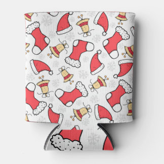Seamless Christmas pattern, festive design. Can Cooler