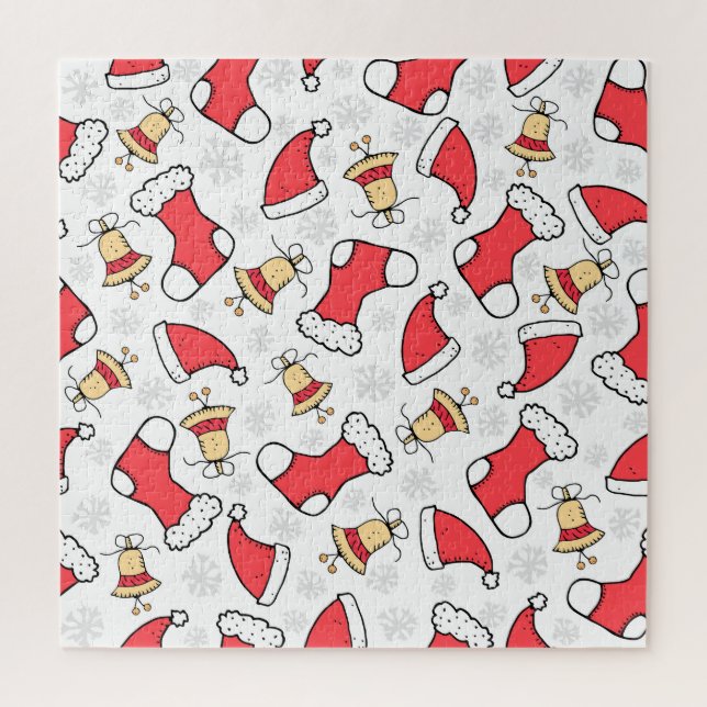 Seamless Christmas pattern, festive design. Jigsaw Puzzle (Vertical)