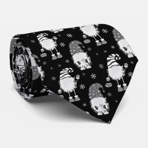seamless Christmas scandinavian black pattern Tie