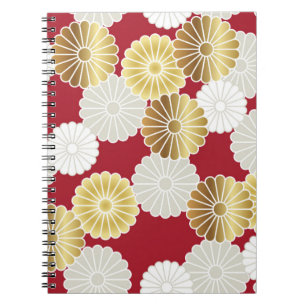 Seamless chrysanthemum pattern in the Japanese tra Notebook