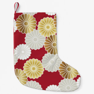 Seamless chrysanthemum pattern in the Japanese tra Small Christmas Stocking