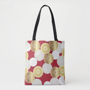 Seamless chrysanthemum pattern in the Japanese tra Tote Bag