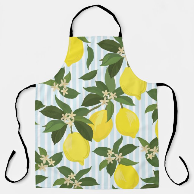 Seamless citrus vintage pattern on white backgroun apron (Front)