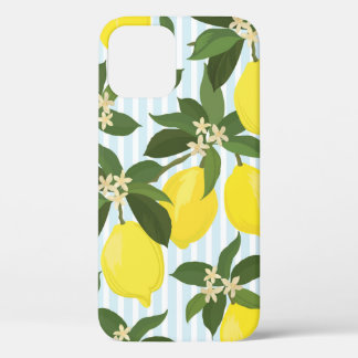 Seamless citrus vintage pattern on white backgroun iPhone 12 case