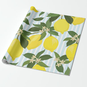 Seamless citrus vintage pattern on white backgroun wrapping paper