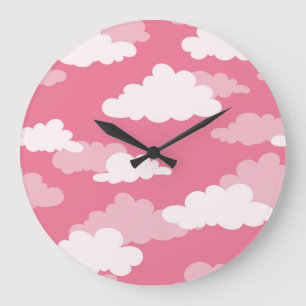 Seamless cloud sky, vintage texture. large clock