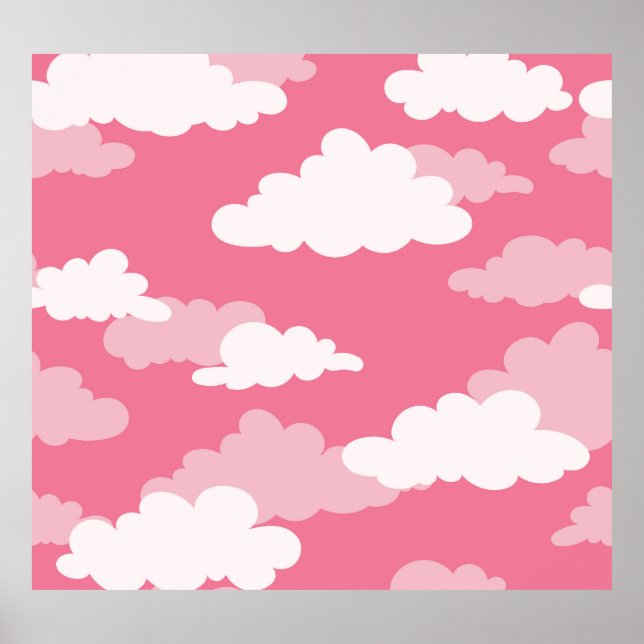 Seamless cloud sky, vintage texture. poster (Front)